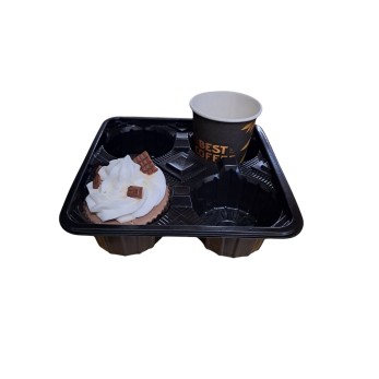 кошничка за чаши 4бройки, ЧЕРНА, 17.4х8.5х4.5, 100бр/пакет.