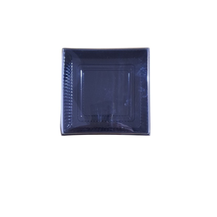 кутия за сладки черна Enjoy с прозрачен капак 14.5х14.5х5.4см,50бройки в пакет.