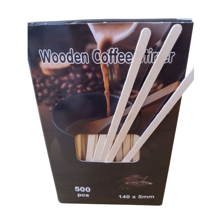 бъркалки " Дървена Дълга за кафе дължина14см дебелина 5мм, 500бр/кутия бъркалки " Дървена Дълга за кафе дължина14см дебелина 5мм, 500бр/кутия