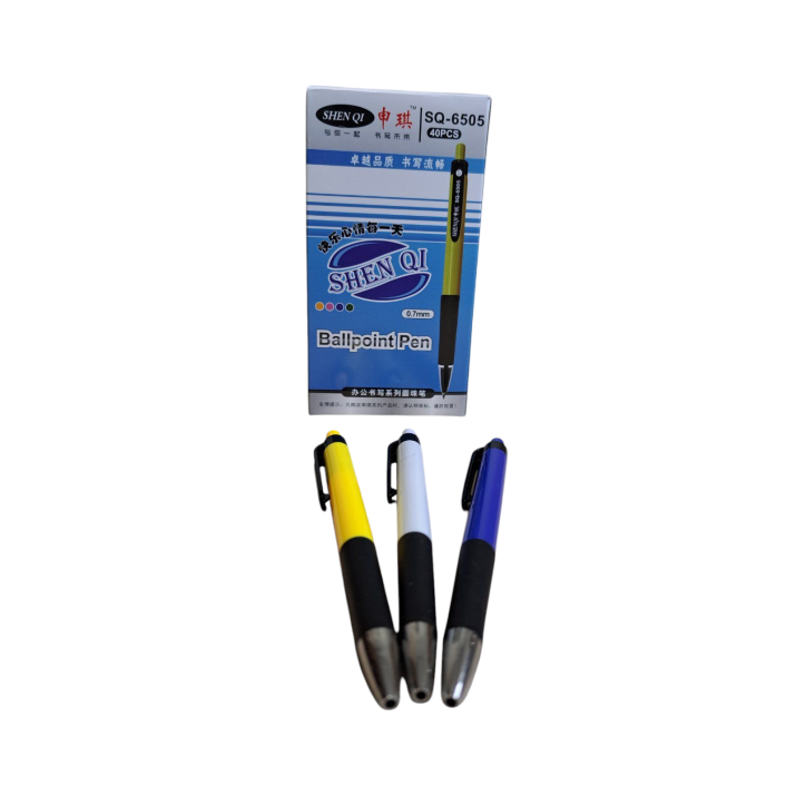 Химикалки цветни с копче 40бройки в кутия