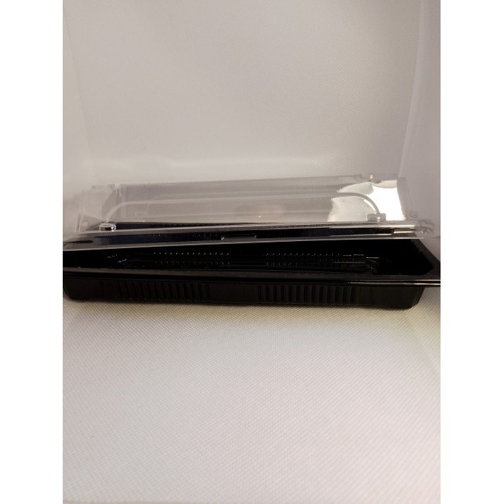 Суши кутия 218х90х43мм, черно дъно с прозрачен капак